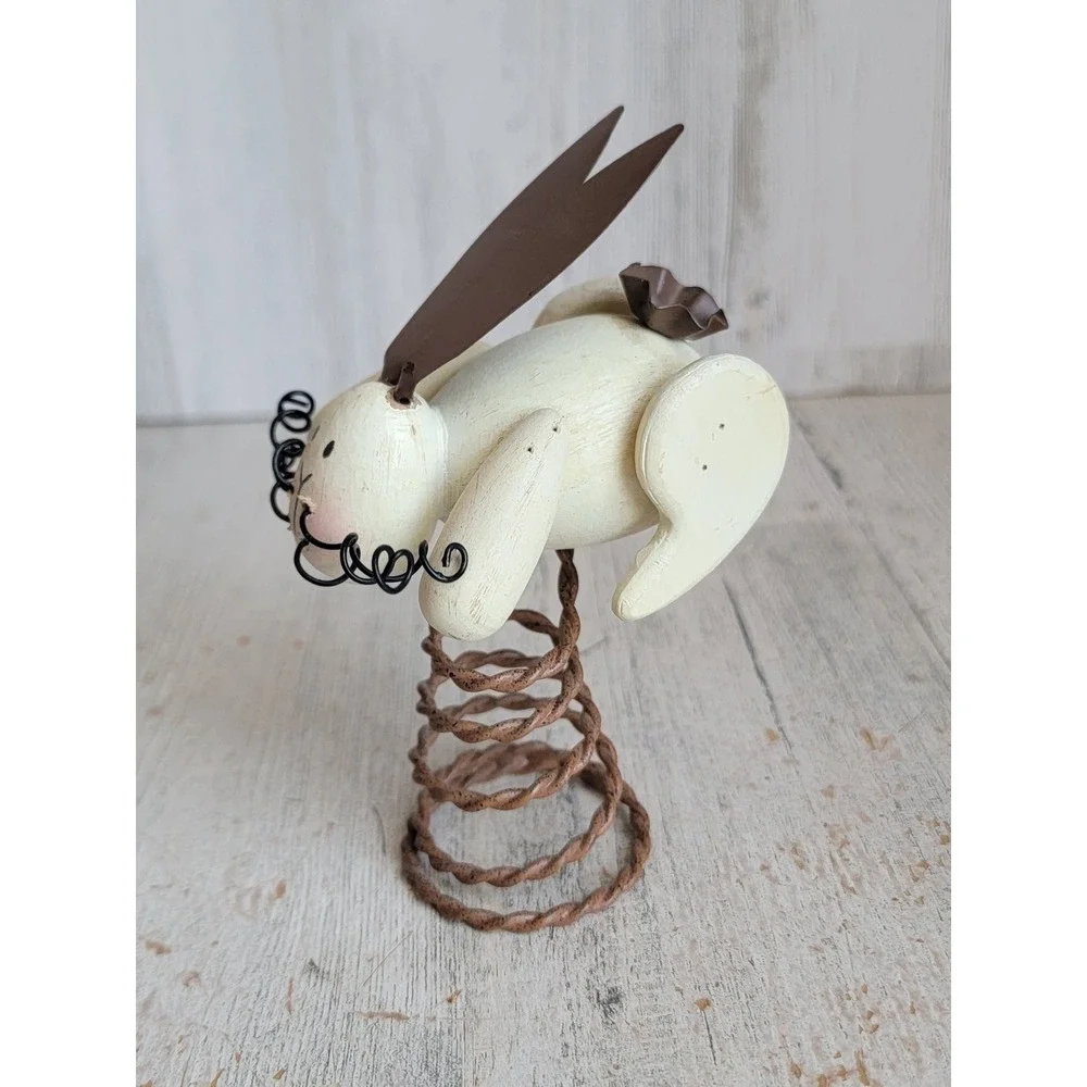 Easter rabbit mini tree topper rustic spring vintage Unique Home decor brown